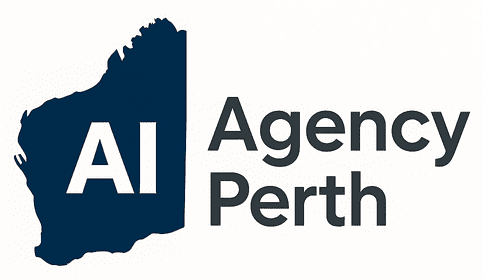 AI Agency Perth logo showing a navy blue map of Western Australia